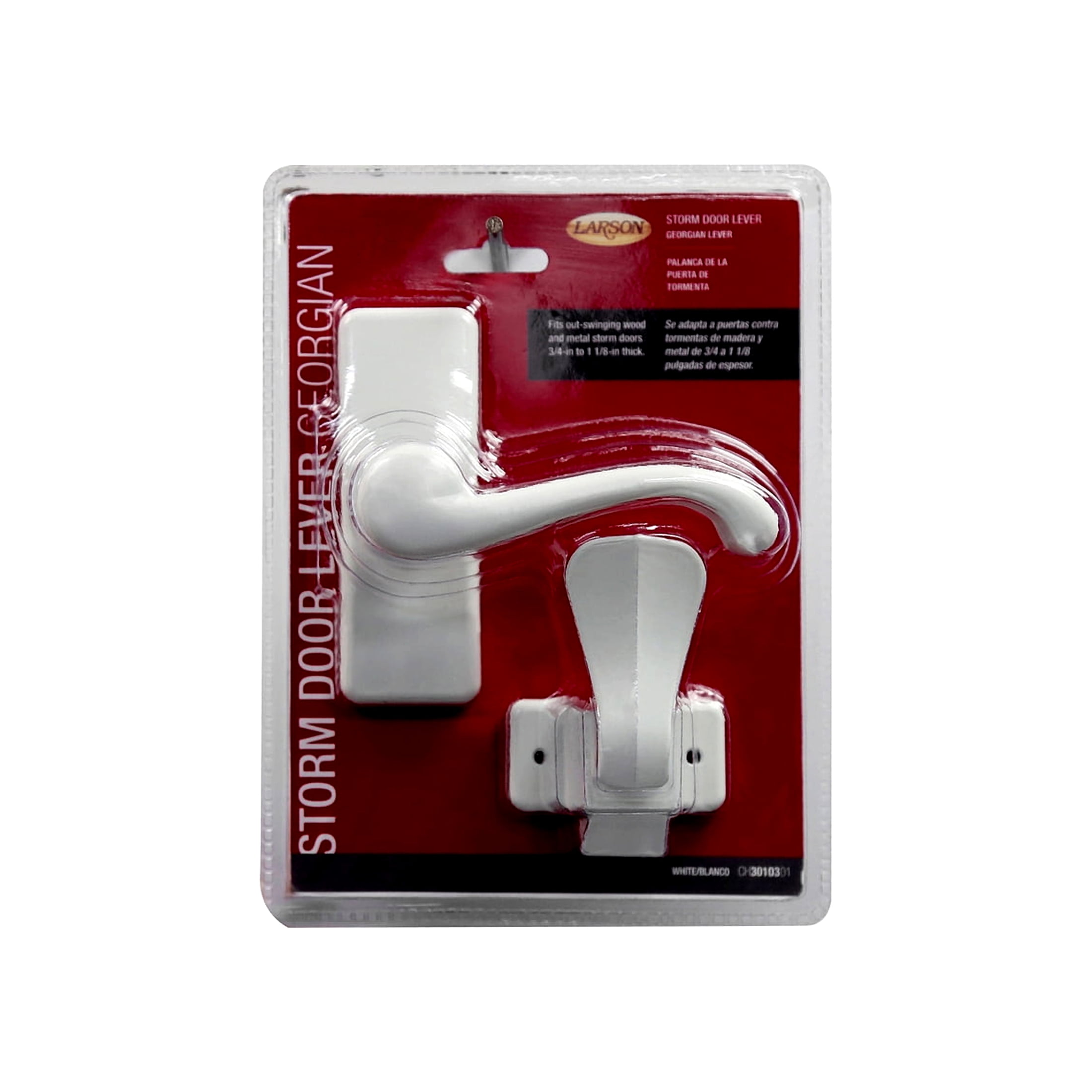 白　マレーちゃん　SS LARSON Georgian White Storm Door Latch CH3010301, 1 in. thick