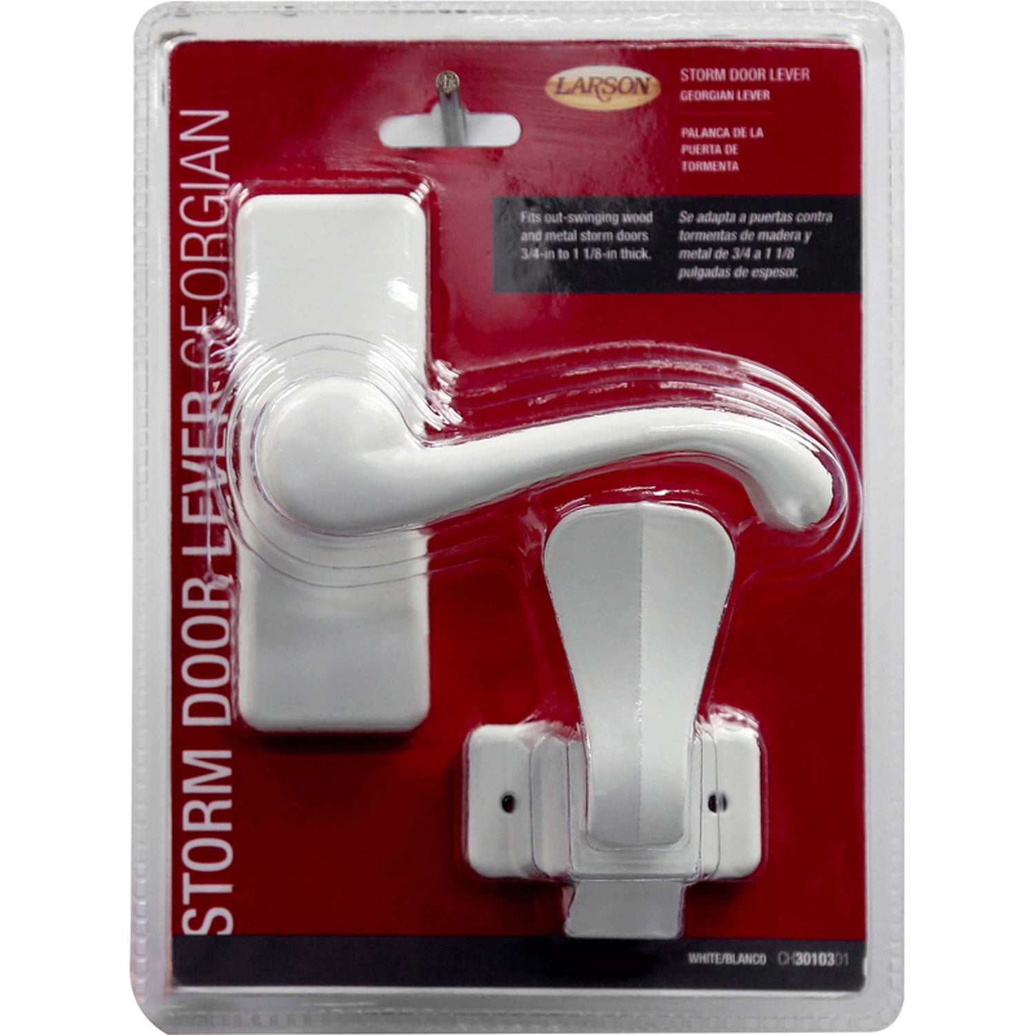 Larson Georgian White Zinc Exterior Lever Latch