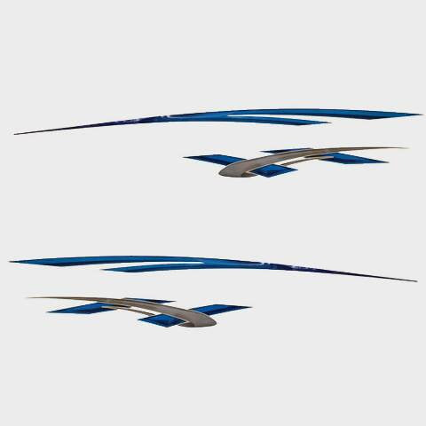 Larson Boat Graphic Decals 05730583 | 2008 Senza Stickers (Set of 4)