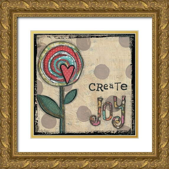 Larson, Lisa 12x12 Gold Ornate Wood Framed with Double Matting Museum Art Print Titled - Create Joy Flower