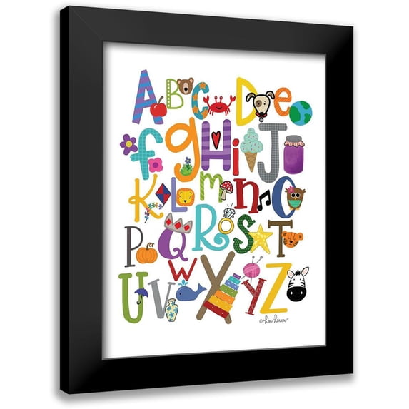 Larson, Lisa 12x14 Black Modern Framed Museum Art Print Titled - Colorful Alphabet
