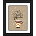 thumbnail image 1 of Larson, Lisa 19x24 Black Ornate Wood Framed with Double Matting Museum Art Print Titled - More Coffee Please, 1 of 4