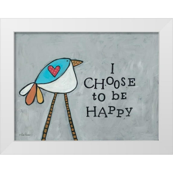 Larson, Lisa 24x19 White Modern Wood Framed Museum Art Print Titled - Choose Happy