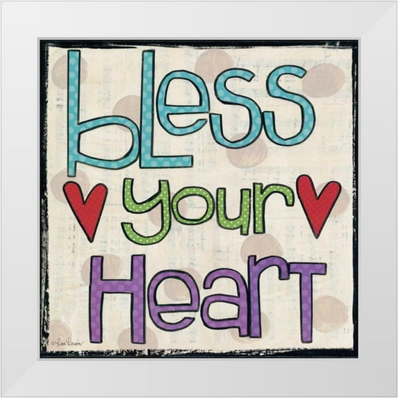 Larson, Lisa 26x26 White Modern Wood Framed Museum Art Print Titled - Bless Your Heart