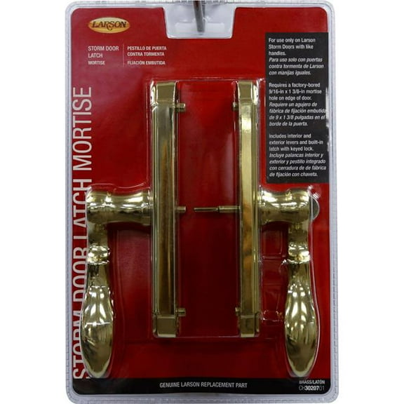 Larson M2 Bright Brass Zinc Mortise Latch, Gold