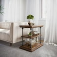 thumbnail image 1 of Larson Modern Industrial Solid Wood Chairside End Table with Storage, 1 of 12