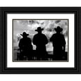 thumbnail image 1 of Larson, Nathan 32x25 Black Ornate Wood Framed with Double Matting Museum Art Print Titled - Three Cowboys, 1 of 4