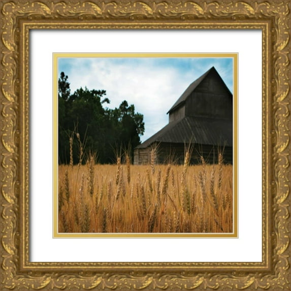 Larson, Scott 12x12 Gold Ornate Wood Framed with Double Matting Museum Art Print Titled - Harvest Time IV