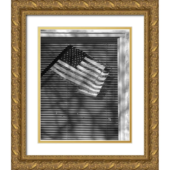Larson, Scott 15x18 Gold Ornate Wood Framed with Double Matting Museum Art Print Titled - Window Flag II