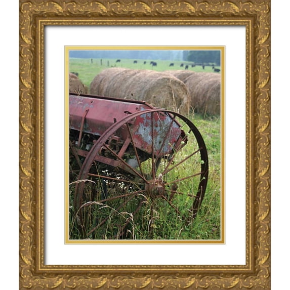 Larson, Scott 26x32 Gold Ornate Wood Framed with Double Matting Museum Art Print Titled - Sewing Seeds I