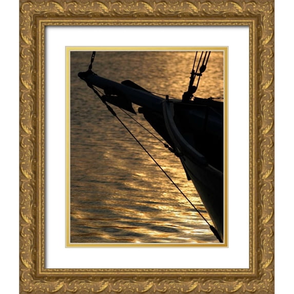 Larson, Scott 26x32 Gold Ornate Wood Framed with Double Matting Museum Art Print Titled - Sunset Sail I