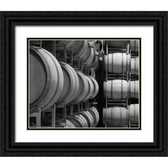 Larson, Scott 32x26 Black Ornate Wood Framed with Double Matting Museum Art Print Titled - Winery VIII