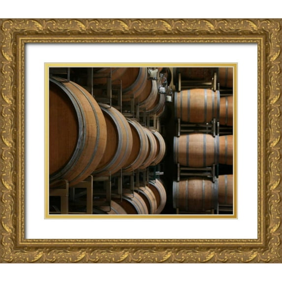 Larson, Scott 32x26 Gold Ornate Wood Framed with Double Matting Museum Art Print Titled - Winery IX
