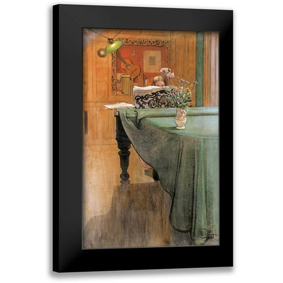 Larsson, Carl 10x14 Black Modern Framed Museum Art Print Titled - Young Girl at a Grand Piano