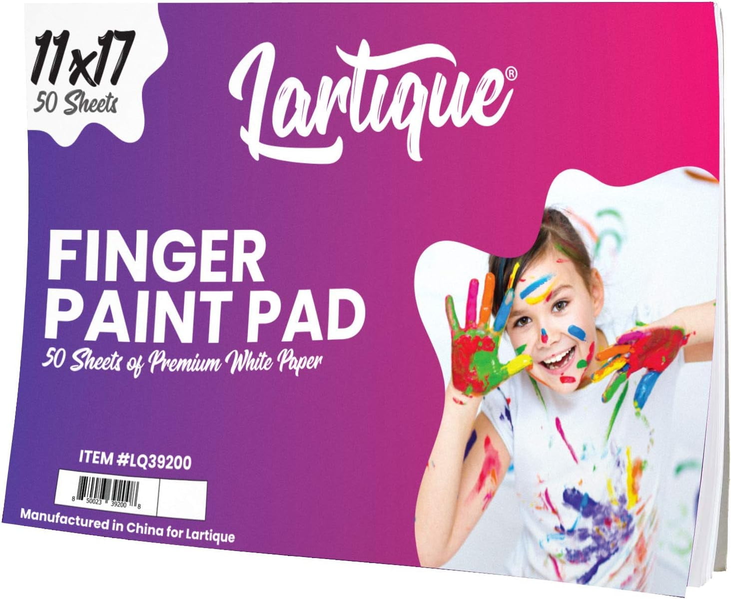 Lartique finger paint paper pad, 11x17 Finger paint pads for kids, 50