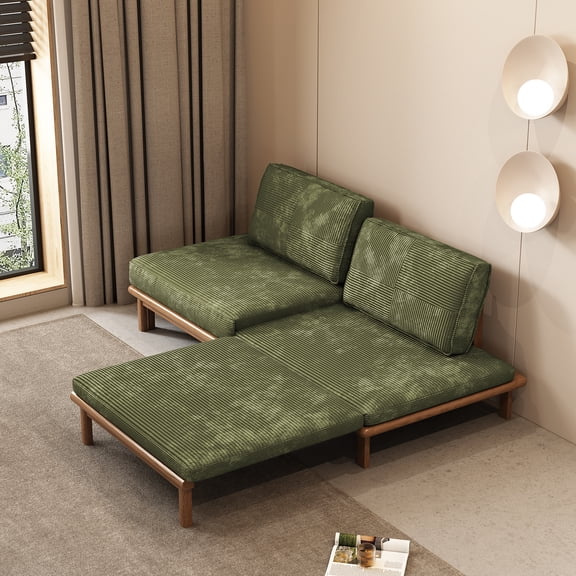 Lartis 78.7" Sofa Bed, Sleeper Pull Out Couch, Modern Couch Convertible Modern Futon for Living Room/Apartment/Bedroom, Modular Design Sofa,Full Solid Wood Frame