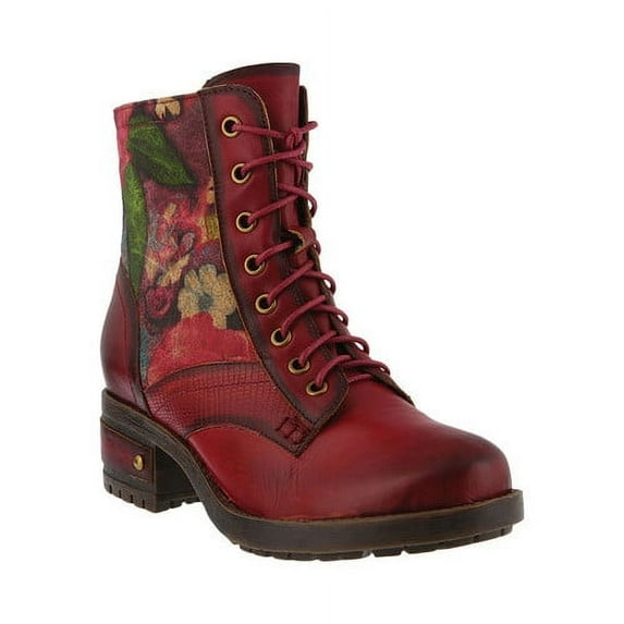 L’Artiste Marty Hand-Painted Leather Ankle Boots for Women – Cozy Flannel Lined Comfort Boot with Zipper Closure