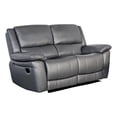 thumbnail image 1 of Larus Manual Loveseat-Dark Gray Leather Match-Pillow Top Arms-60 Inch, 1 of 6