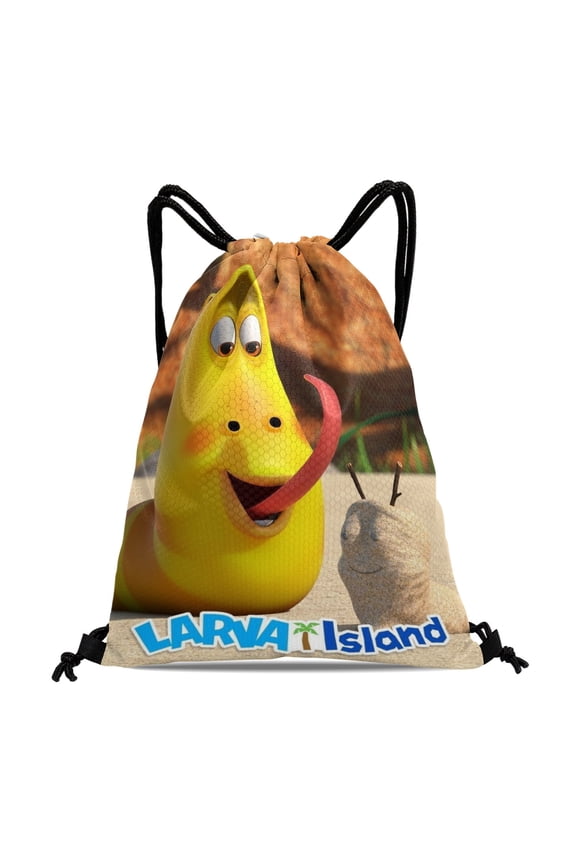 Larva Family Drawstring Backpack Bag Party Favors Goodies Merch Gym Waterproof Swimming Beach Fans