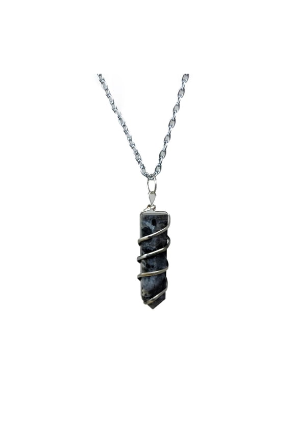 Larvikite Crystal Healing Necklace - Enhance Psychic Abilities - For Protection, Grounding And Wisdom - Repels Negativity - Gemstone Necklace By Orgonite Shop