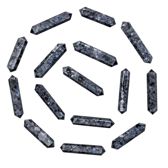 Larvikite Crystal Points Bulk 3 Pcs, Hexagonal Healing Point Double Terminated
