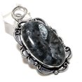 thumbnail image 1 of Larvikite Gemstone Handmade 925 Sterling Silver Jewelry Pendant 2.48", 1 of 2