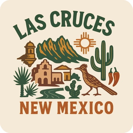 Las Cruces New Mexico Keepsakes Souvenir Vinyl Sticker – Destination Travel Keepsake Collectible (3-Inches Wide)
