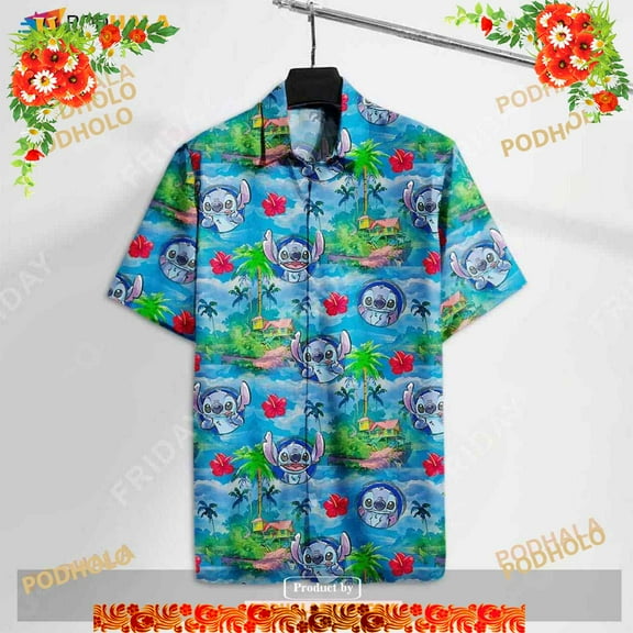 Las Las Aloha Tropical Blue Tshirt Funny Hawaiian Shirt