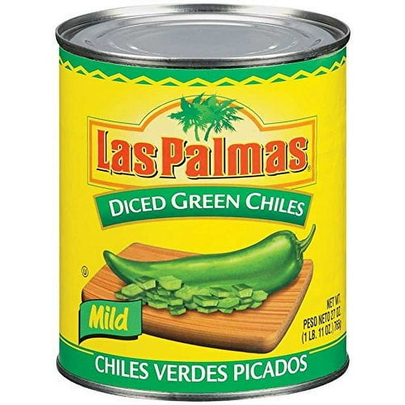 Las Palmas Diced Green Chiles, 27 oz - Case of 12