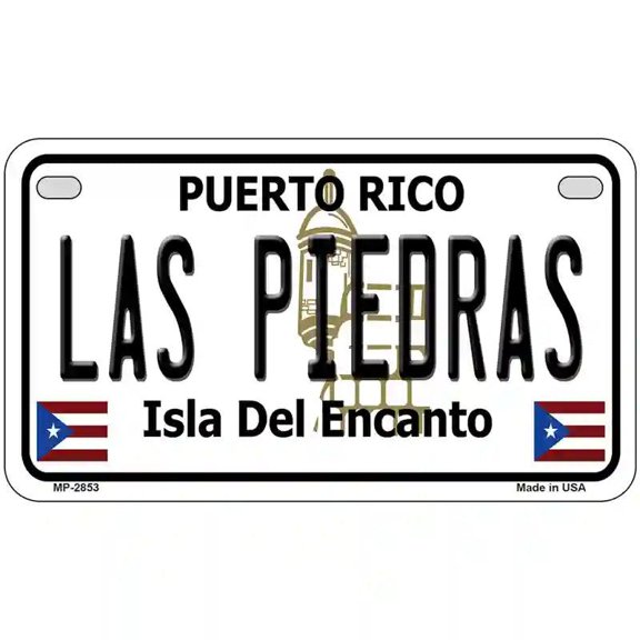 Las Piedras Puerto Rico Metal Novelty License Plate 7" x 4" Motorcycle (MP)