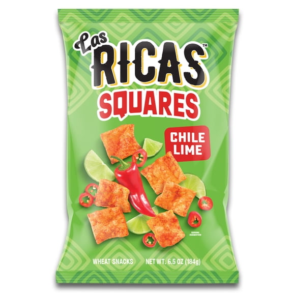 Las Ricas Chile and Lime Squares, 6.5oz Bag