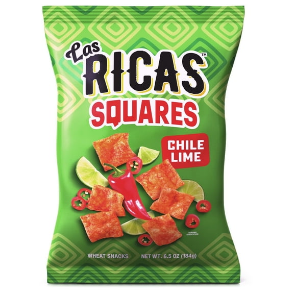 Las Ricas Chile and Lime Squares, 6.5oz Bag