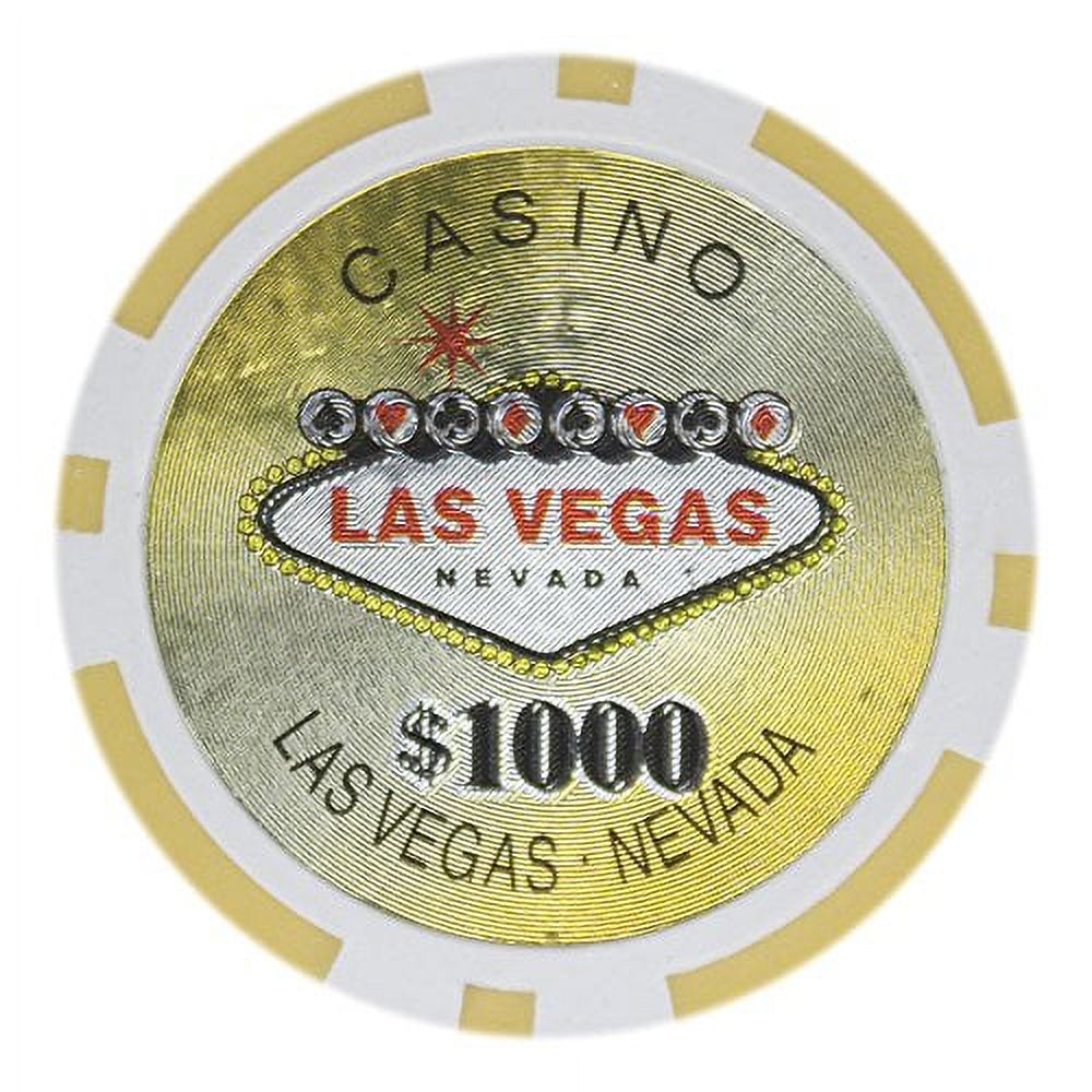 Las Vegas 14g Poker Chips, 1,000 Clay Heavy Weight Clay Composite, 50