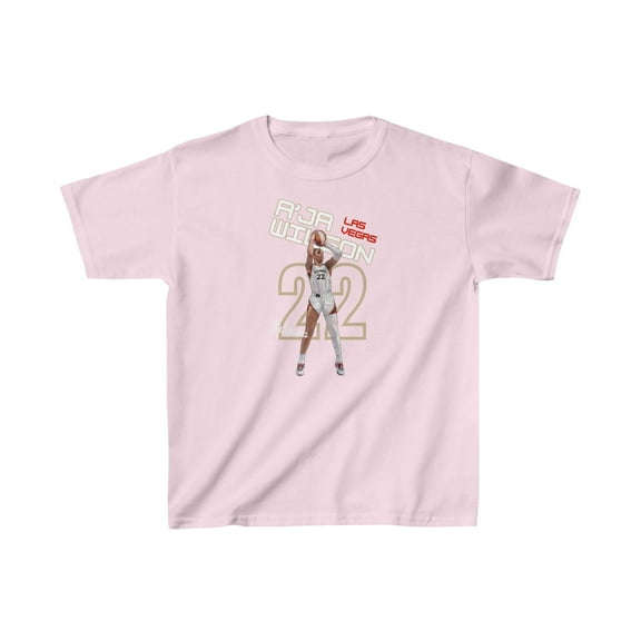 Las Vegas A'Ja Wilson #22 to be Black Cartoon Basketball Kids Cotton Tee