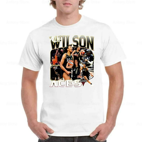 Las Vegas Aces Back-to-Back Champions A'ja Wilson T-shirt up to size 5XL.