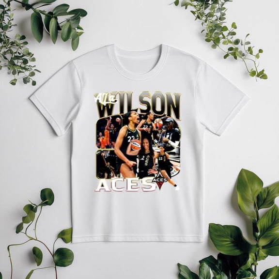 Las Vegas Aces WNBA Champions A'ja Wilson Back-to-Back Champs Unisex tee V50450, for men & women, up to size 5XL