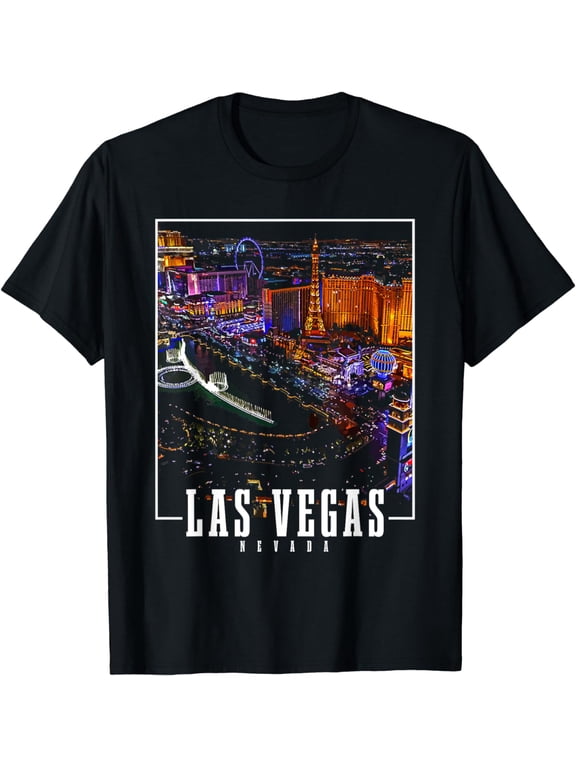 Las Vegas At Night Nevada Skyline Souvenir Las Vegas T-Shirt