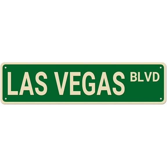 Las Vegas BLVD Street Sign, Las Vegas Sign Las Vegas Decor Las Vegas Gift, Funny Wall Decor for Home/Bedroom/Man Cave, Quality Metal Signs 16x4 Inch