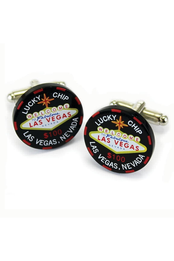 Las Vegas Black Lucky Poker Ship Cufflinks