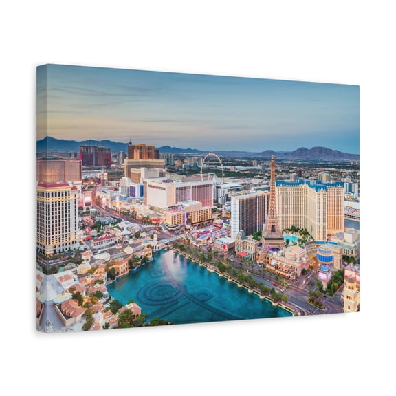 Las Vegas Daytime Skyline Canvas Artwork High-Quality Breathtaking Stunning Cityscape for Home Decor Ready to Hang