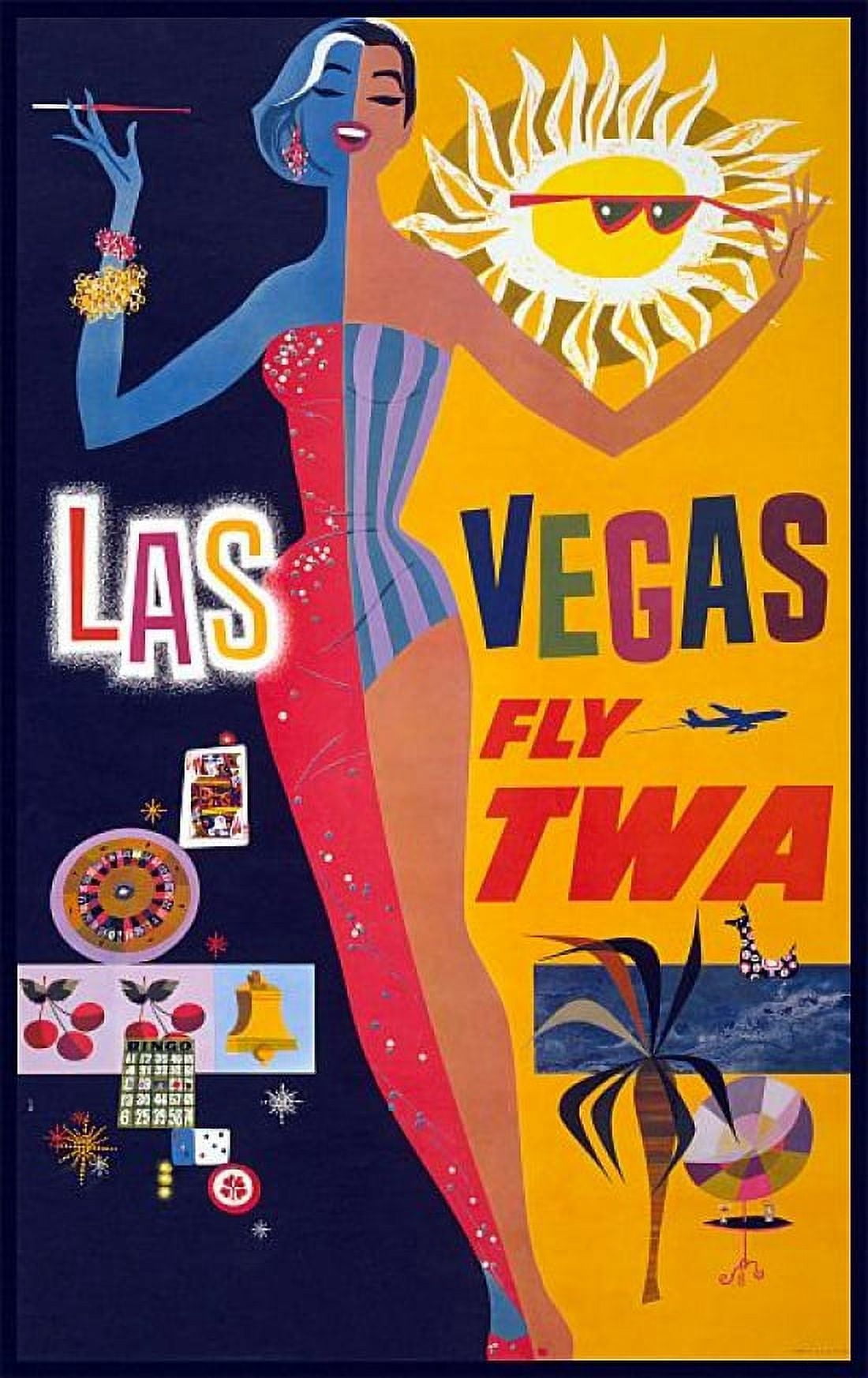 Las Vegas FLY TWA Travel Canvas Art - (24 x 36)