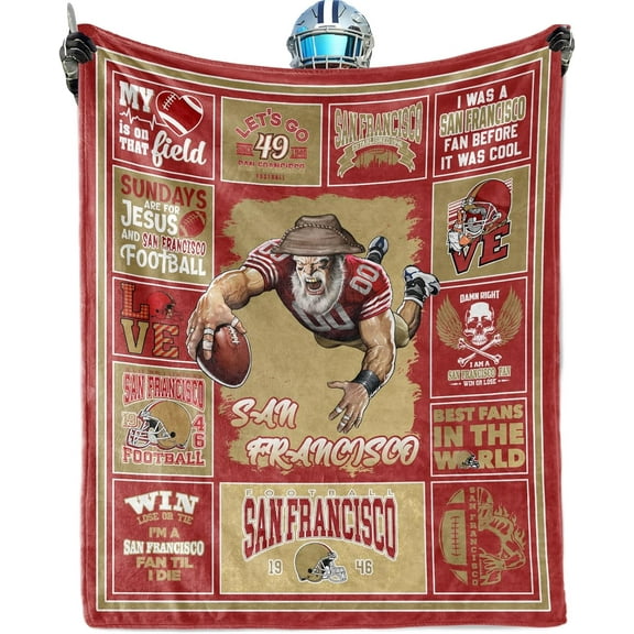 Las Vegas Football Blanket Super Soft Flannel Throw Blanket Football Style Travel Blanket for Men Women Boys Kids Gifts Sofa Bed, Football Style Decor Gift 50" X 60"inch.
