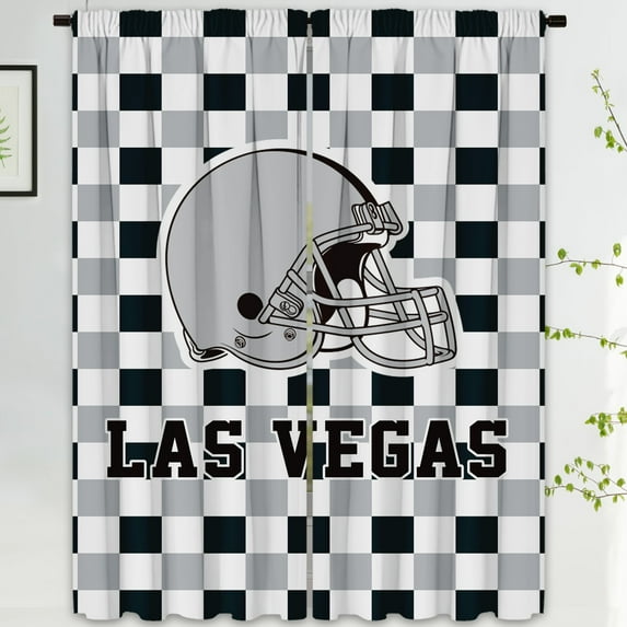 Las Vegas Football Team Blackout Curtain Panels, 72x63 Inch Room Darkening Curtains, 2 Panels for Bedroom Living Room Window Treatment
