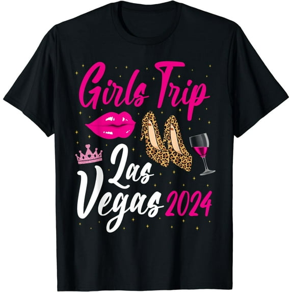Las Vegas Girls Trip 2024 Leopard Bachelor Birthday Party T-Shirt