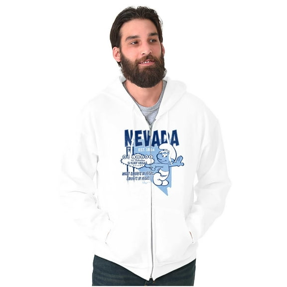 Las Vegas Happens Here Stays Smurfs Zip Up Hoodie Men's Women's Brisco Brands X