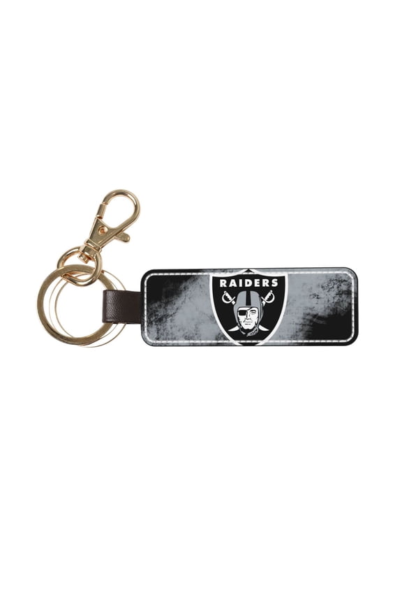 Las_Vegas Leather keychain with 2 metal rings American football pattern customized fan gift