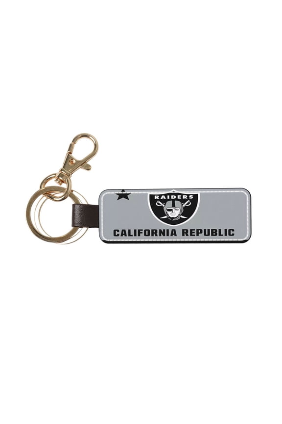 Las_Vegas Leather keychain with 2 metal rings American football pattern customized fan gift