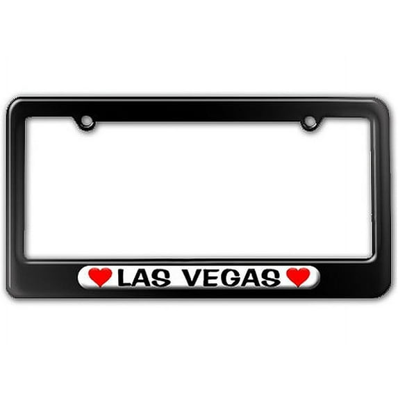 Las Vegas Love with Hearts License Plate Frame