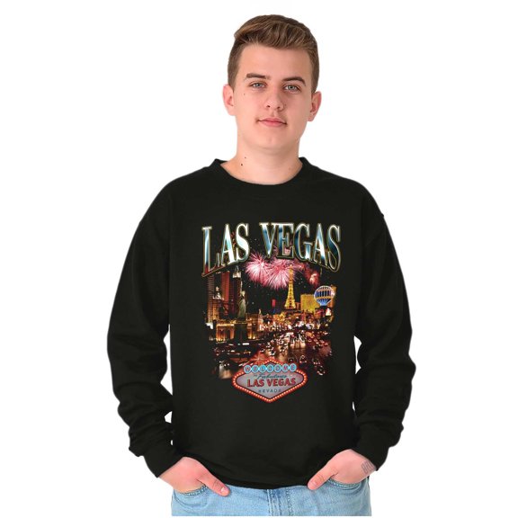 Las Vegas Nevada Casino Fireworks Unisex Plus Fleece Graphic Sweatshirt Brisco Brands 5X