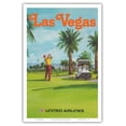 thumbnail image 1 of Las Vegas Nevada - Golfing Resort - United AirLines - Vintage Airline Travel Poster by R. Meyer c.1970s - Master Art Print (Unframed) 12in x 18in, 1 of 4